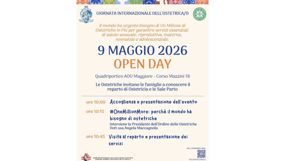 Giornata Internazionale delle Ostetriche, iniziative all'Aou di Novara